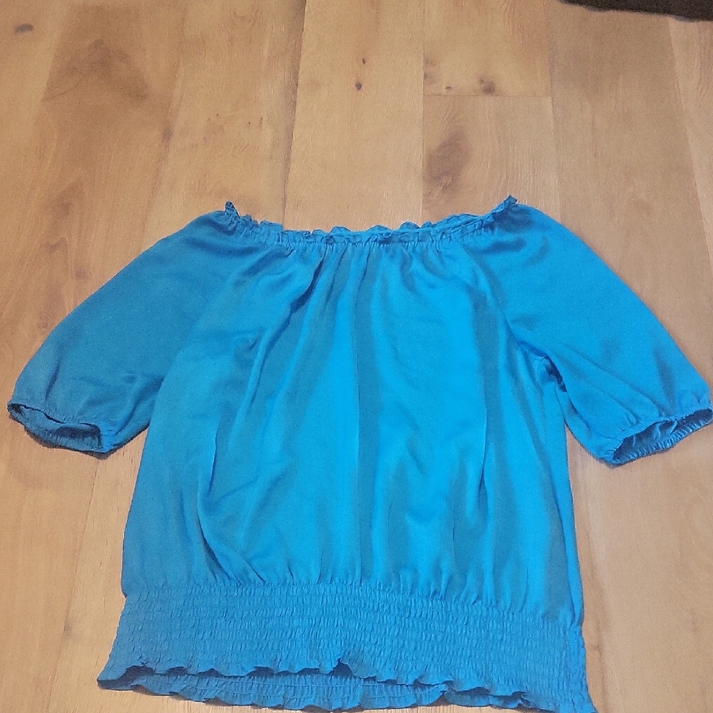 Lane Bryant Blue Off-Shoulder Blouse